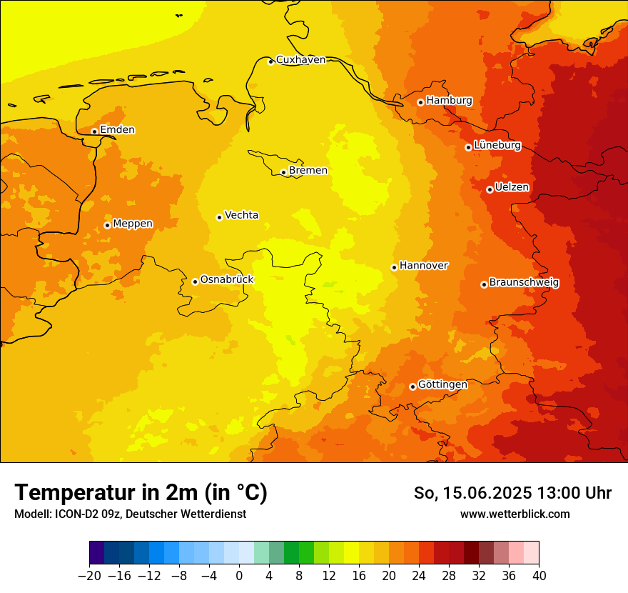 Modellkarten Temperatur