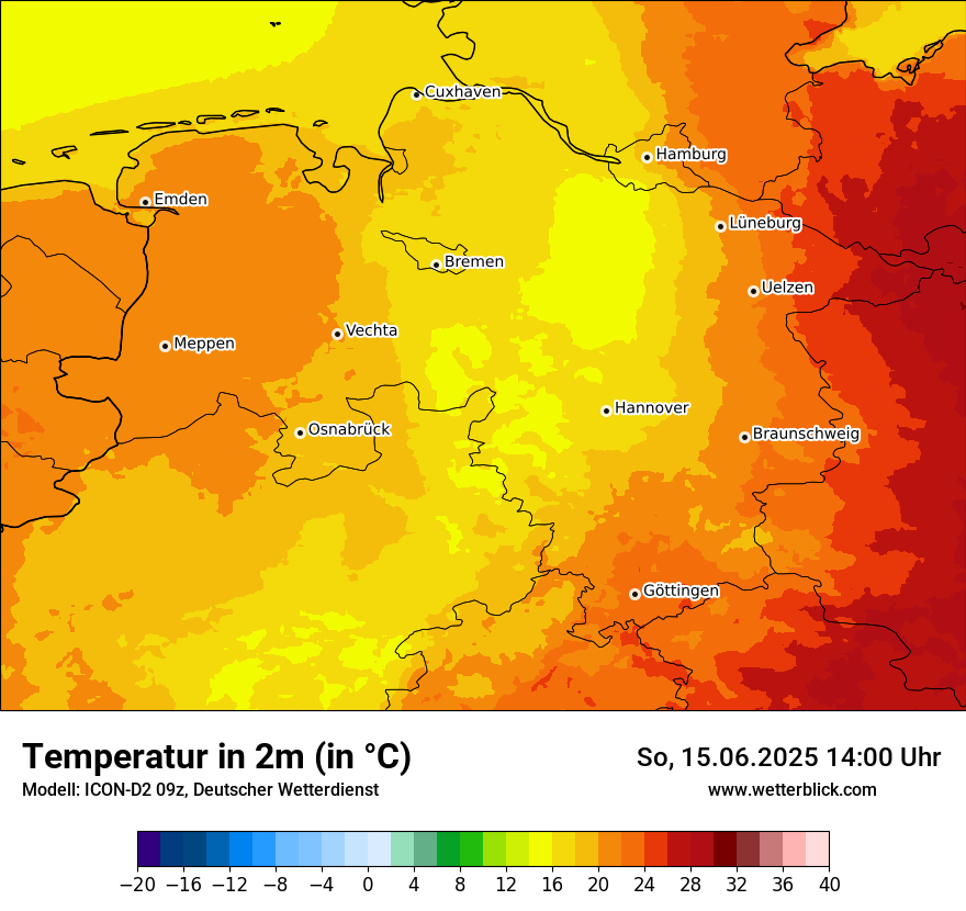 Modellkarten Temperatur