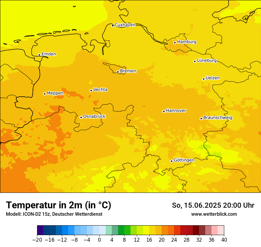 Modellkarten Temperatur