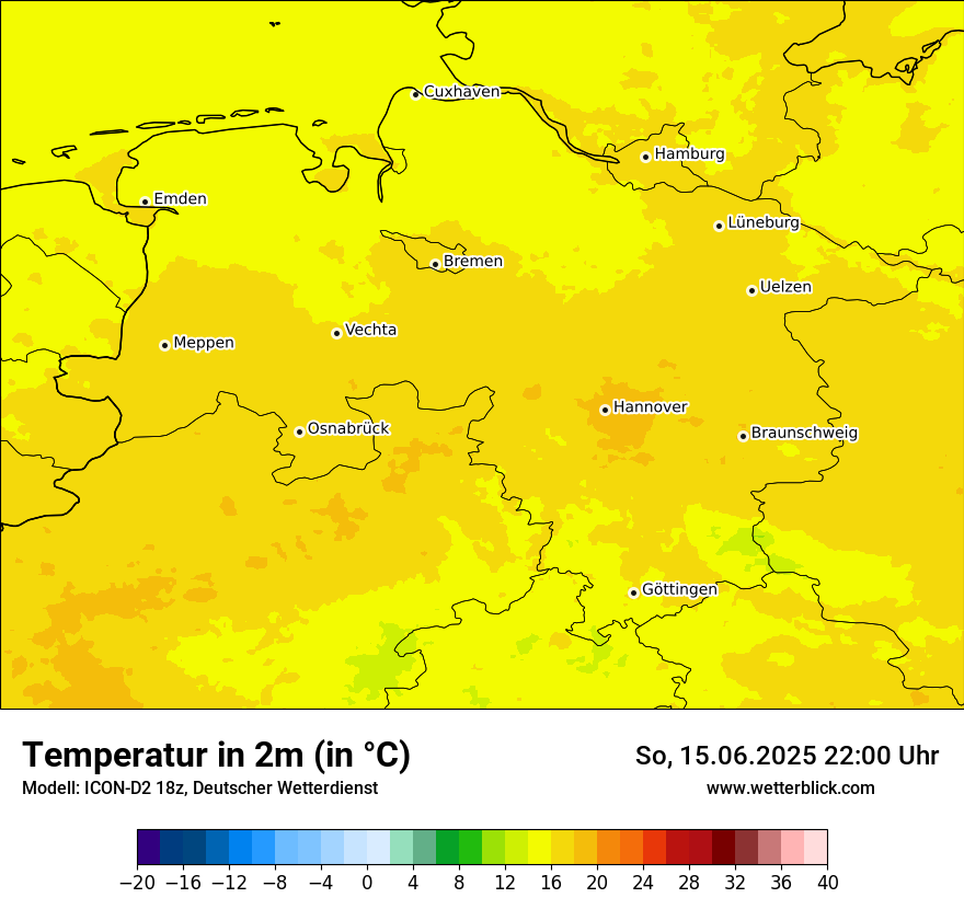 Modellkarten Temperatur