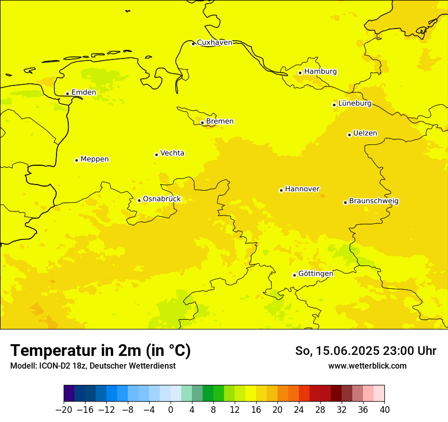 Modellkarten Temperatur