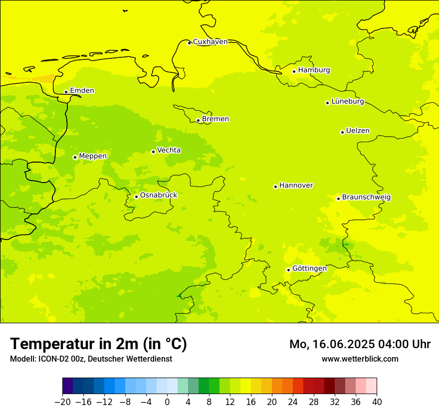 Modellkarten Temperatur