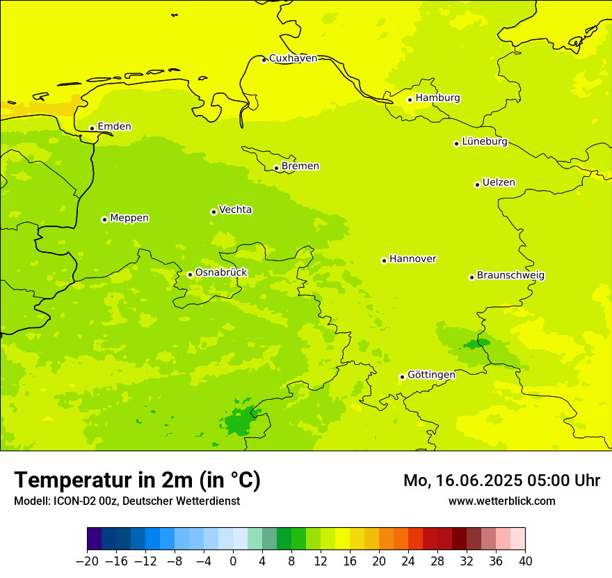 Modellkarten Temperatur
