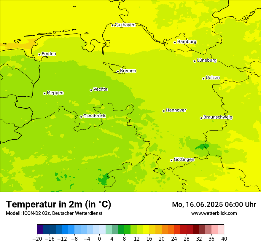 Modellkarten Temperatur