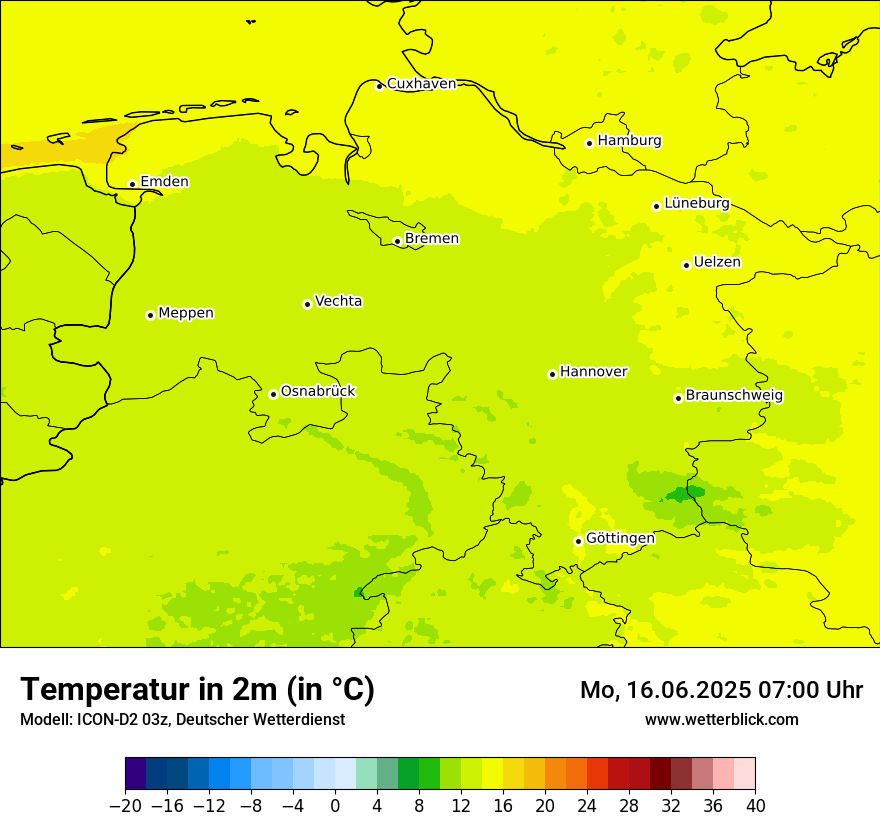 Modellkarten Temperatur