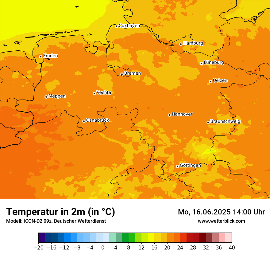 Modellkarten Temperatur