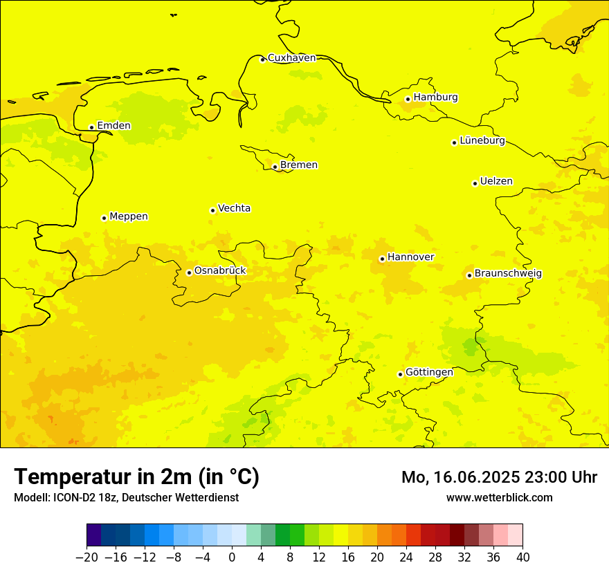 Modellkarten Temperatur