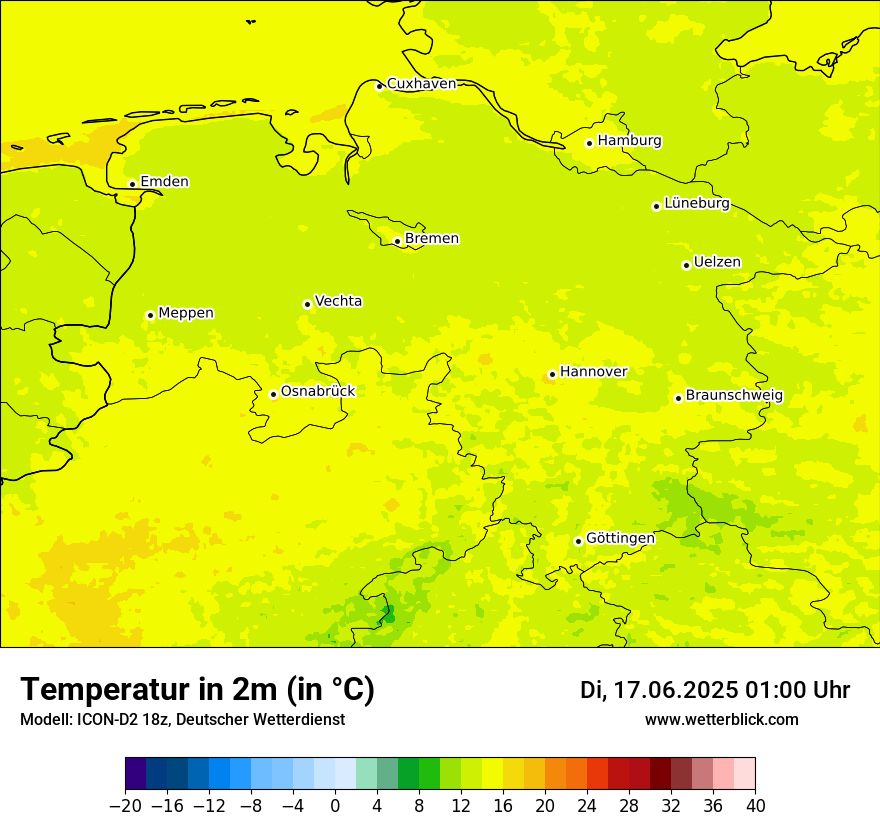 Modellkarten Temperatur
