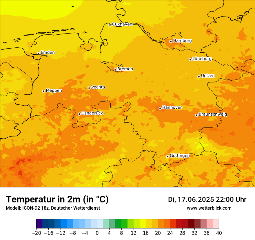 Modellkarten Temperatur