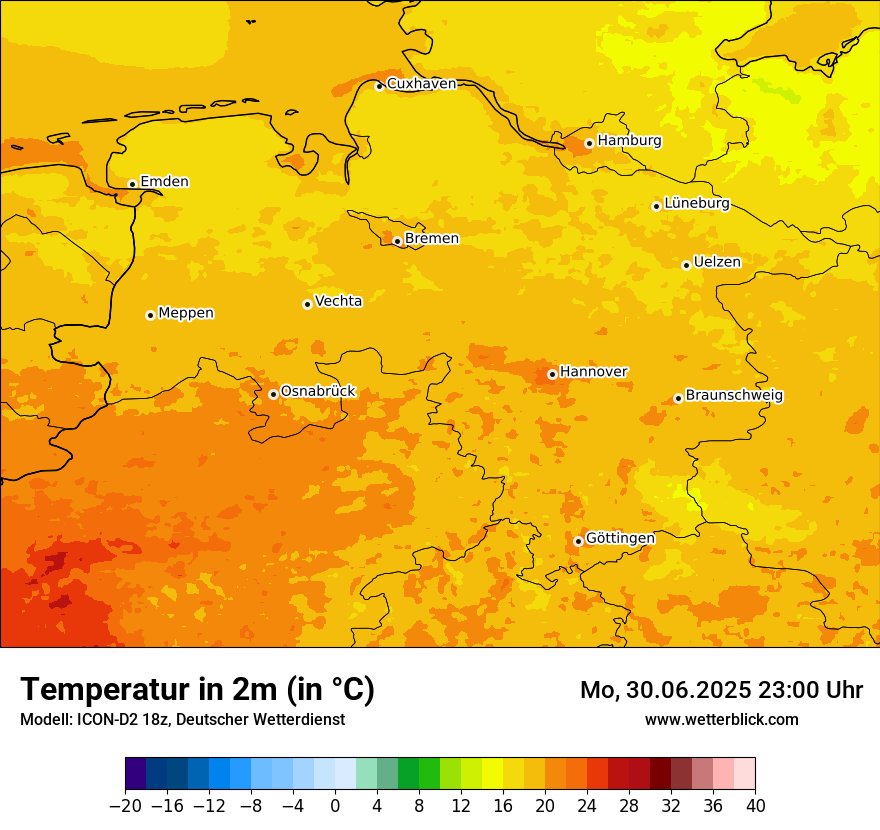 Modellkarten Temperatur