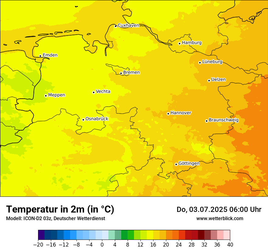 Modellkarten Temperatur
