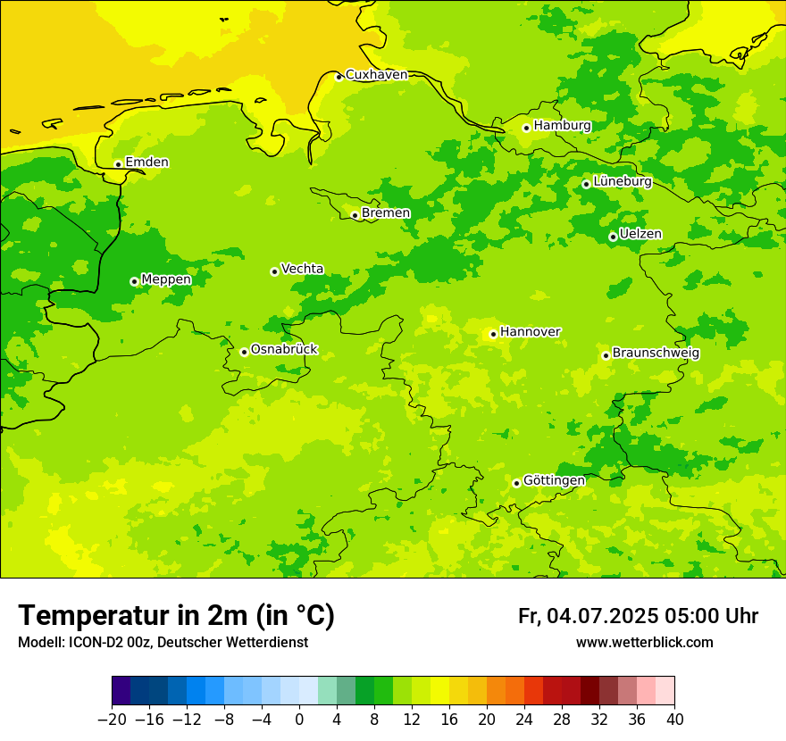 Modellkarten Temperatur