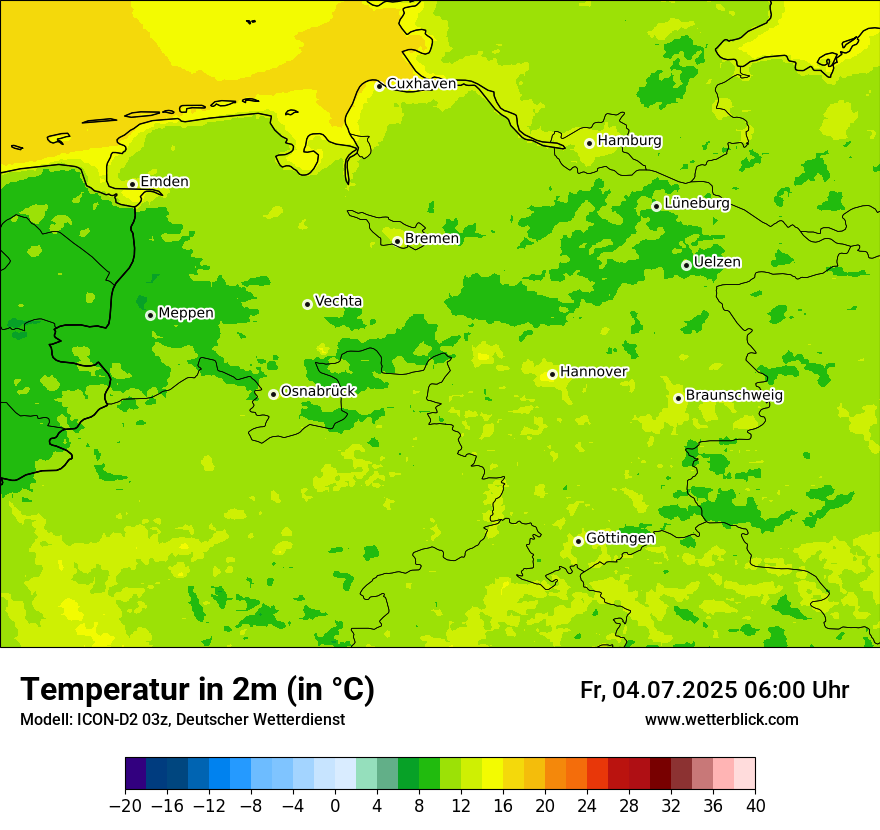 Modellkarten Temperatur