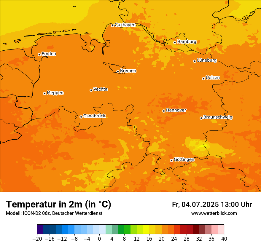 Modellkarten Temperatur