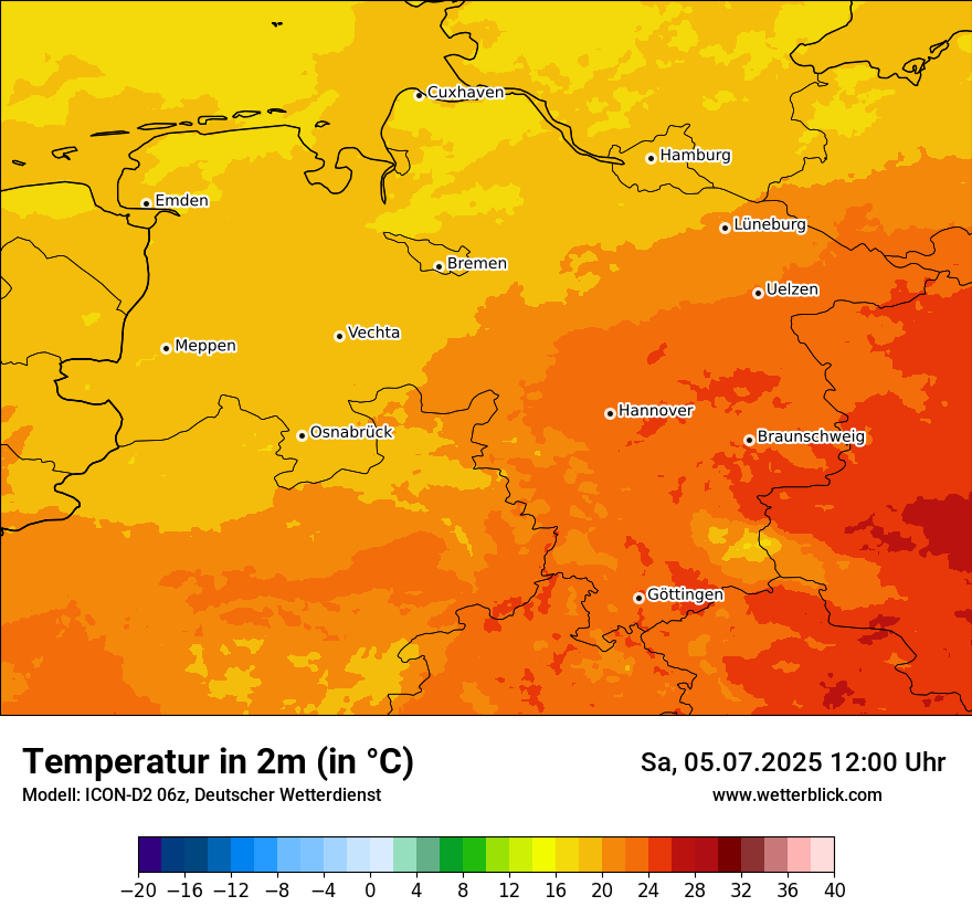 Modellkarten Temperatur