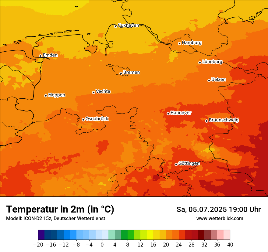 Modellkarten Temperatur