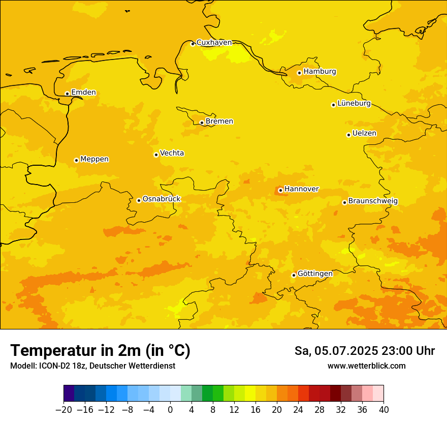 Modellkarten Temperatur