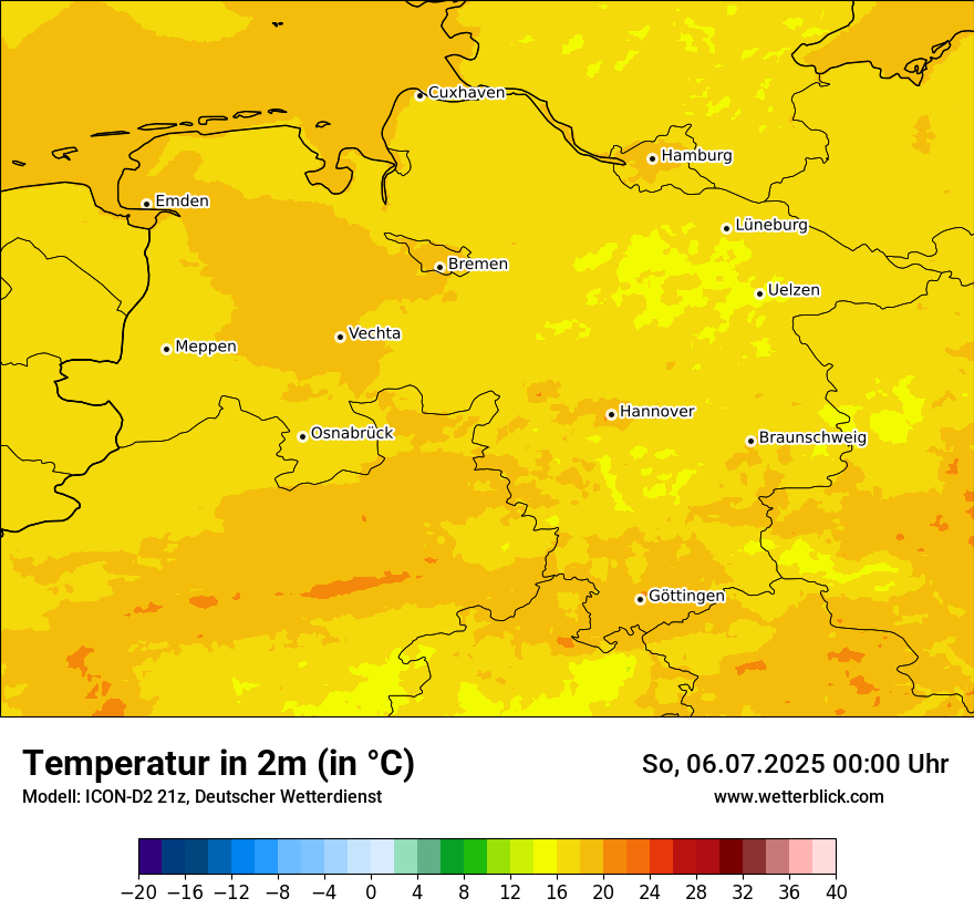 Modellkarten Temperatur