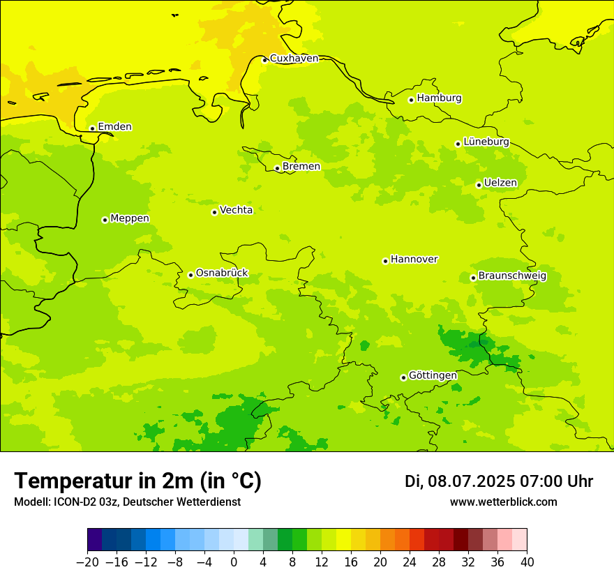 Modellkarten Temperatur