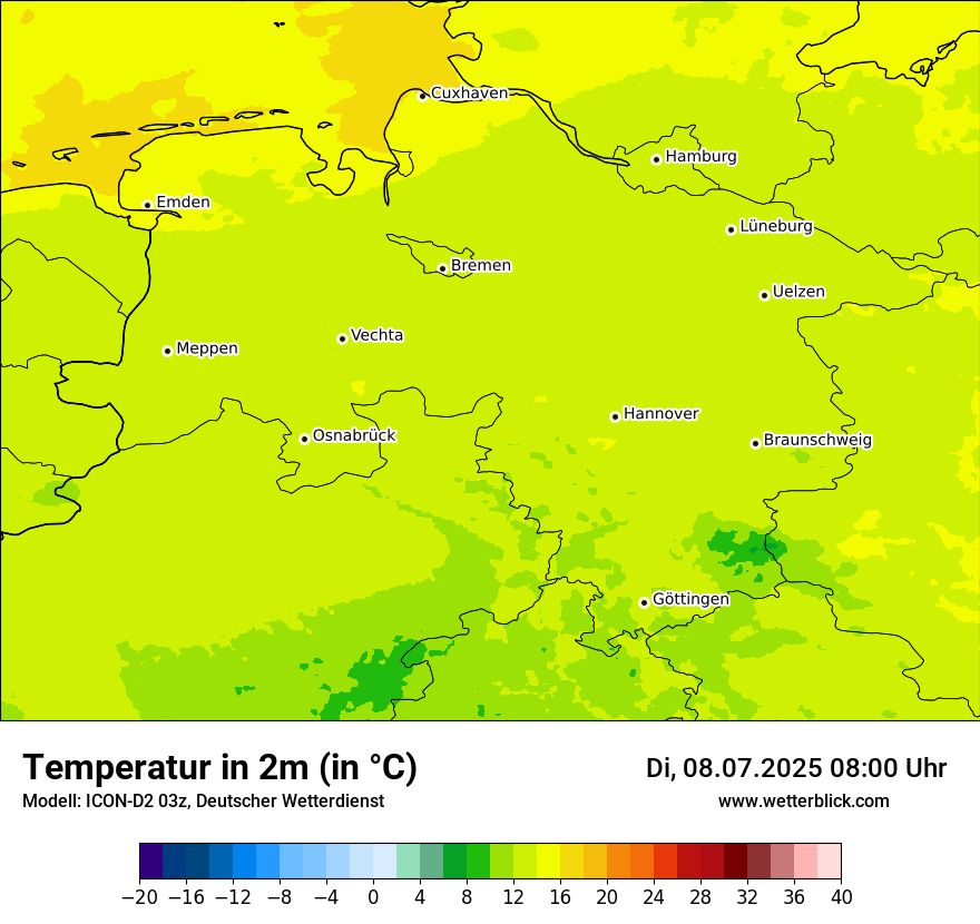 Modellkarten Temperatur