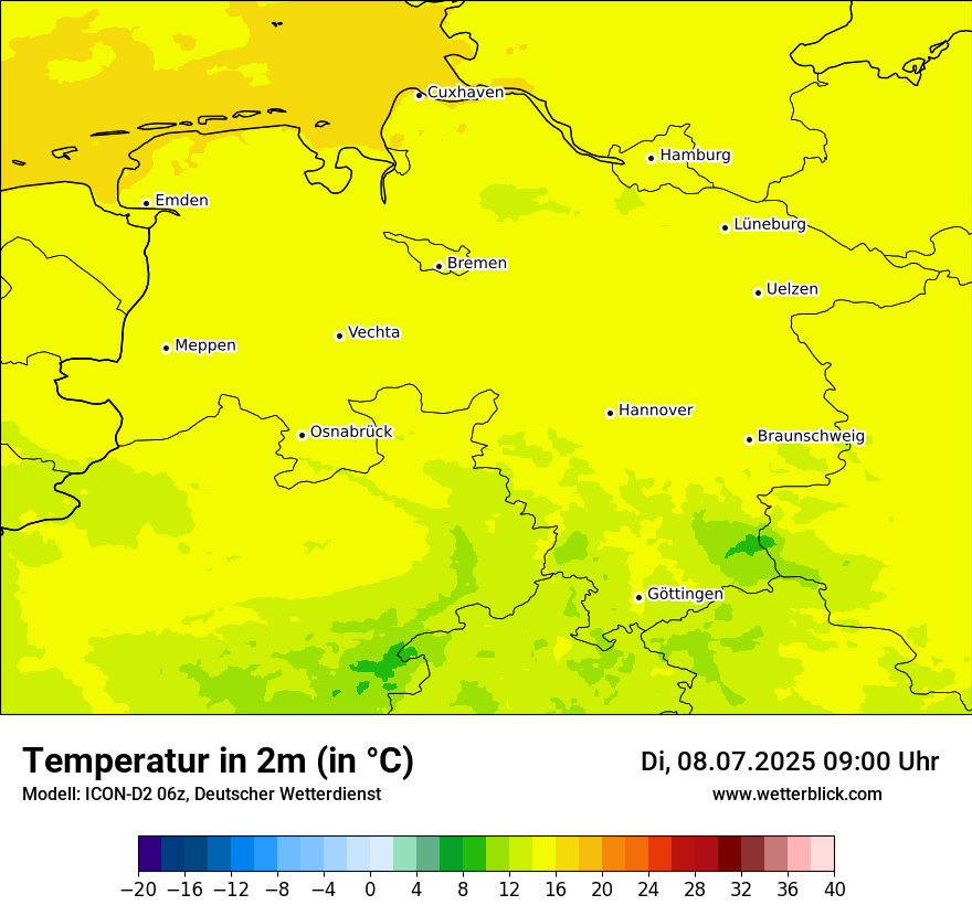 Modellkarten Temperatur