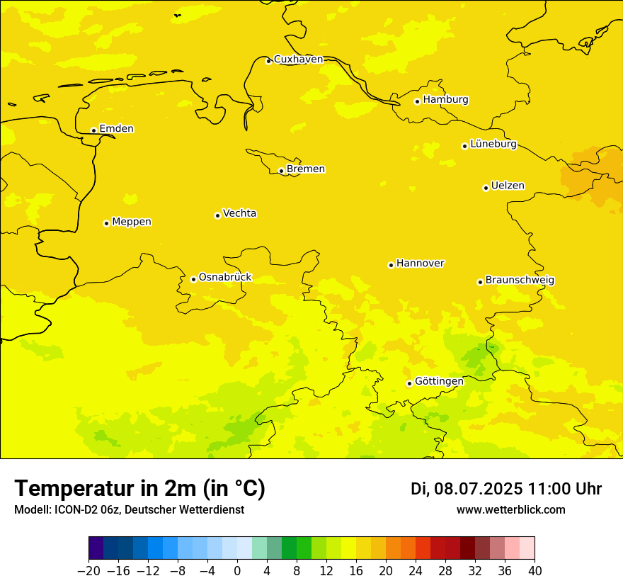 Modellkarten Temperatur