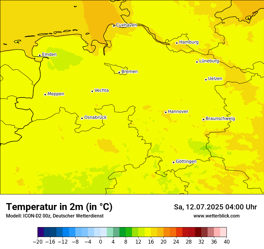 Modellkarten Temperatur
