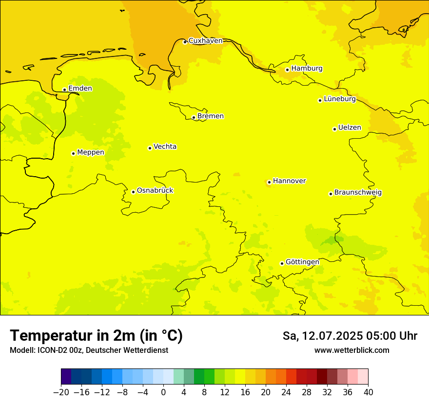 Modellkarten Temperatur