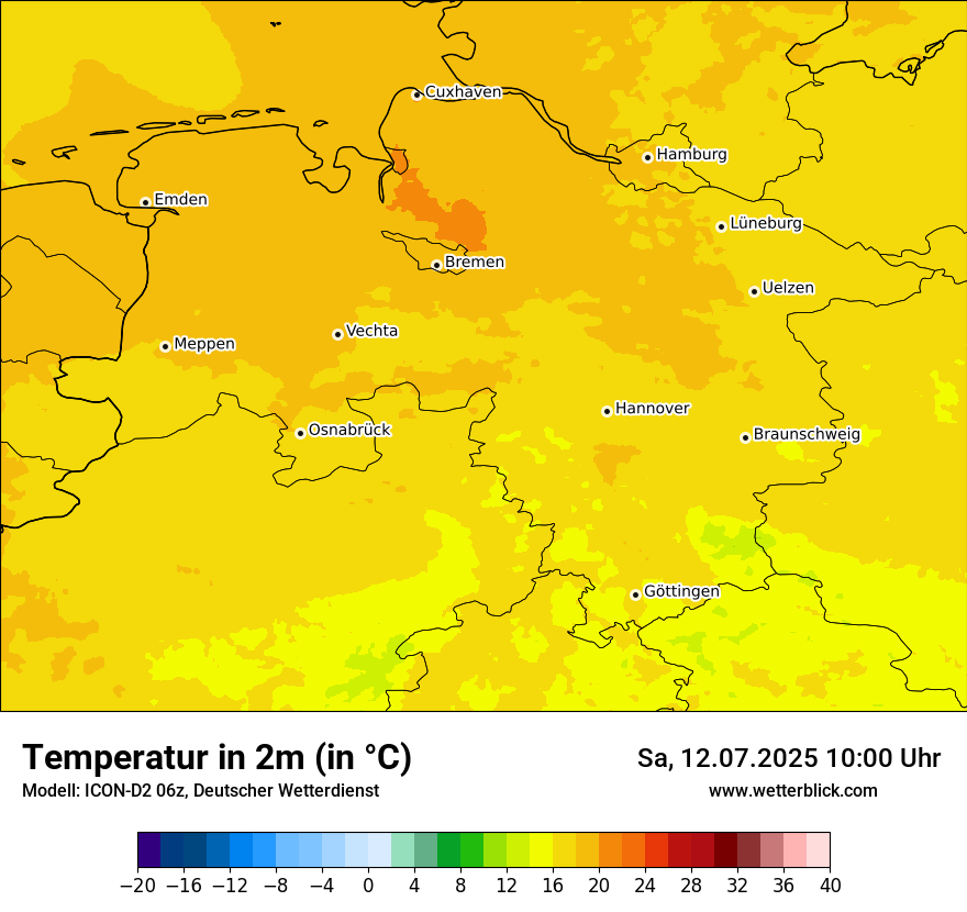 Modellkarten Temperatur