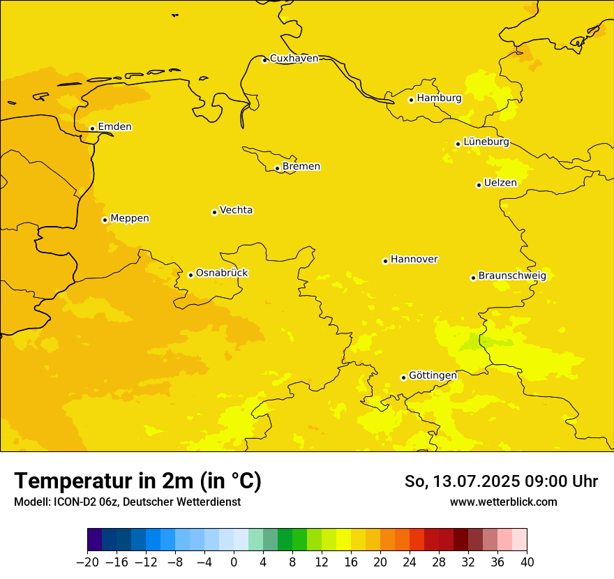 Modellkarten Temperatur