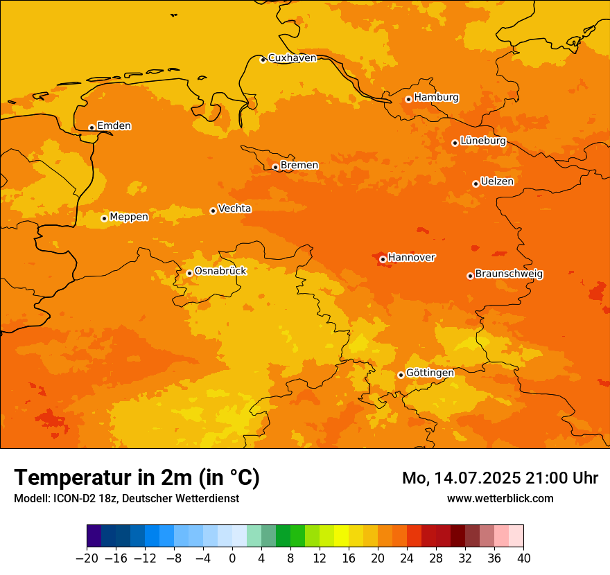 Modellkarten Temperatur