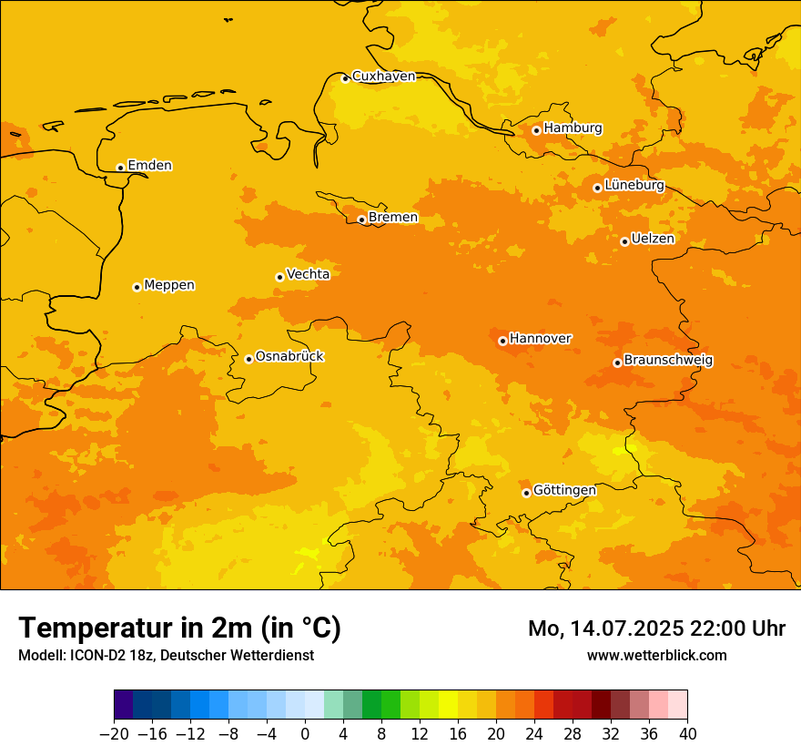 Modellkarten Temperatur