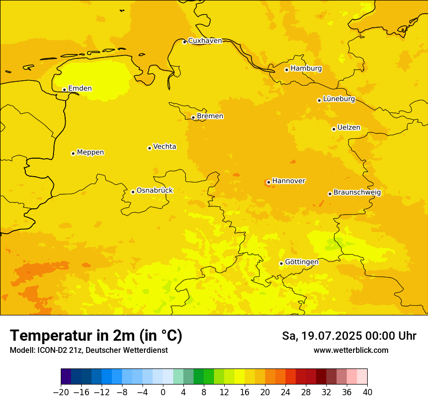 Modellkarten Temperatur