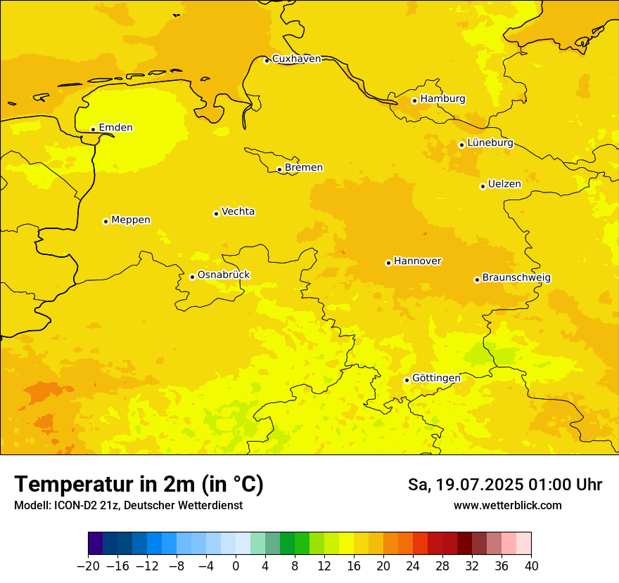 Modellkarten Temperatur