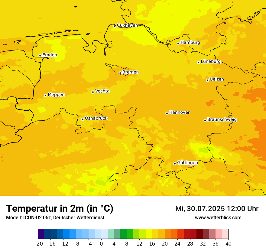 Modellkarten Temperatur