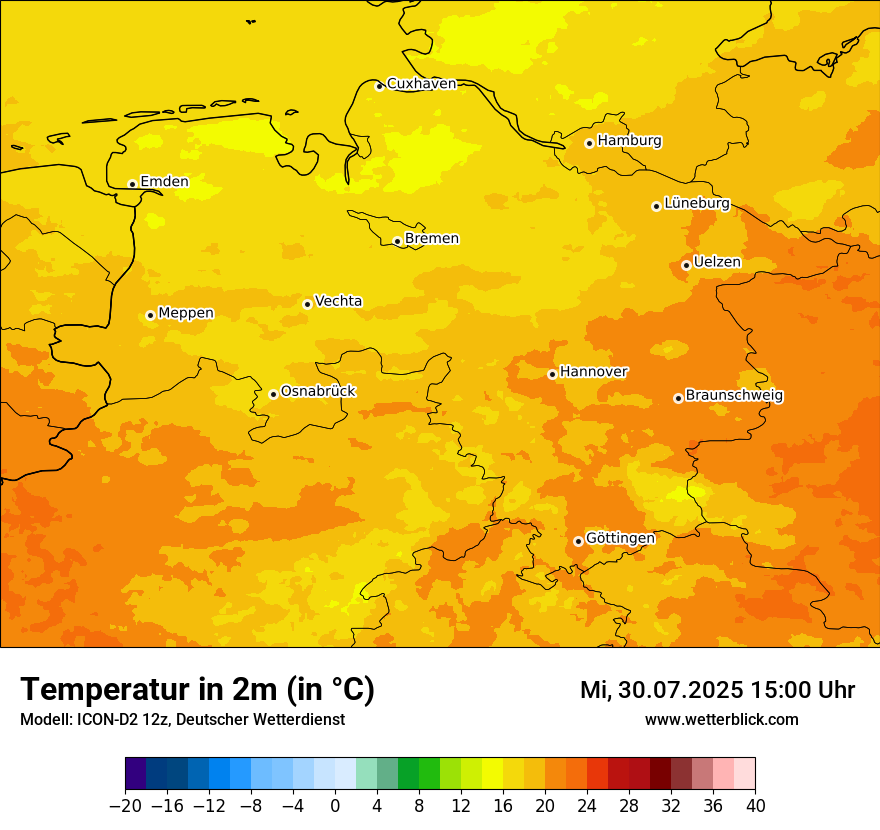 Modellkarten Temperatur