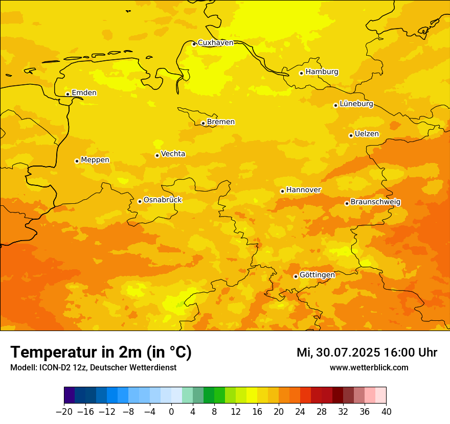 Modellkarten Temperatur