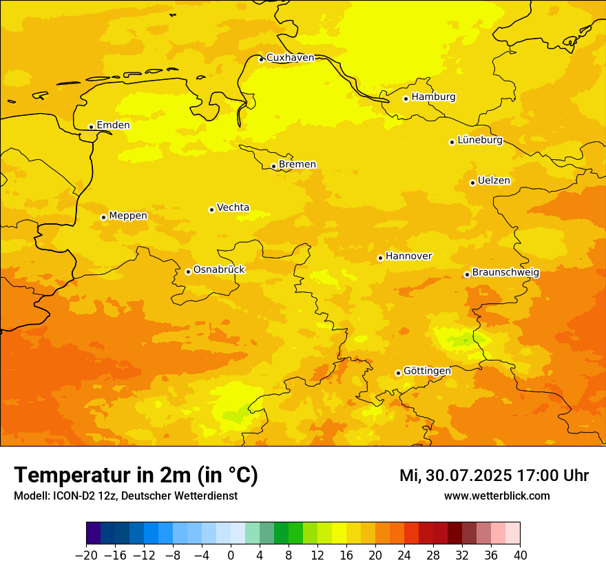 Modellkarten Temperatur
