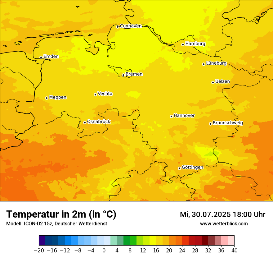 Modellkarten Temperatur