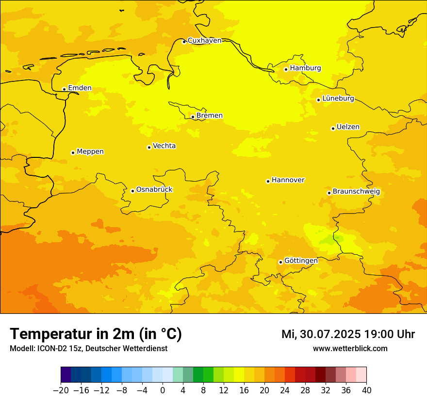 Modellkarten Temperatur