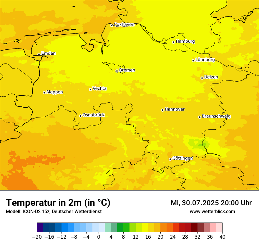 Modellkarten Temperatur