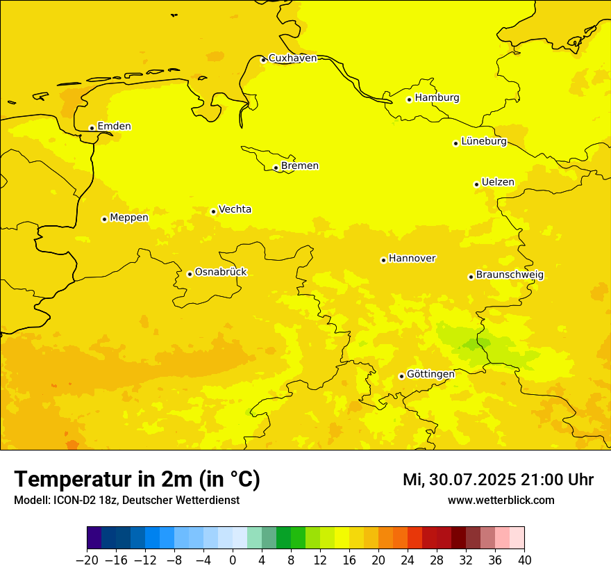 Modellkarten Temperatur