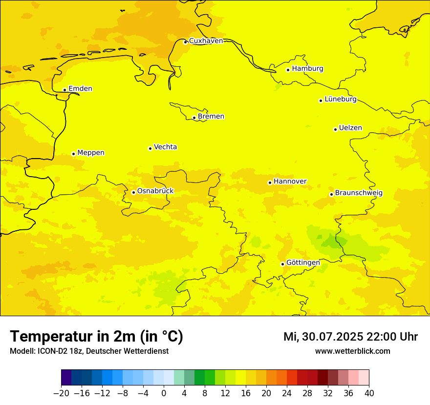 Modellkarten Temperatur