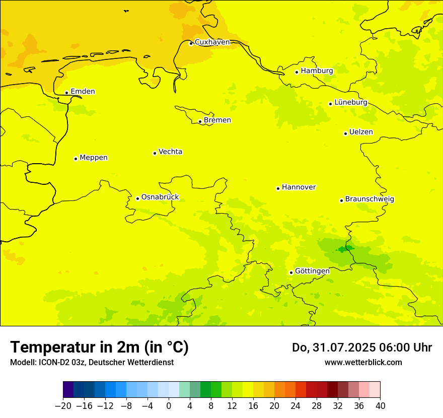 Modellkarten Temperatur