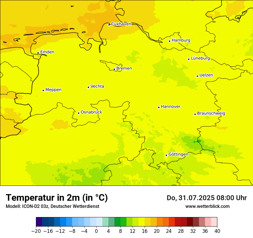 Modellkarten Temperatur