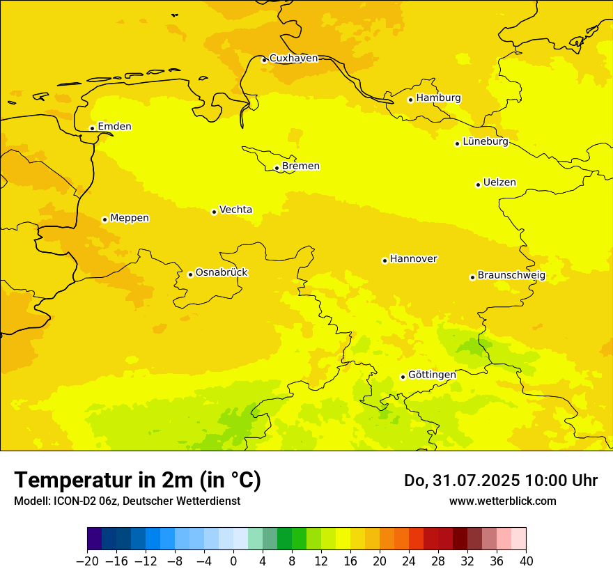 Modellkarten Temperatur