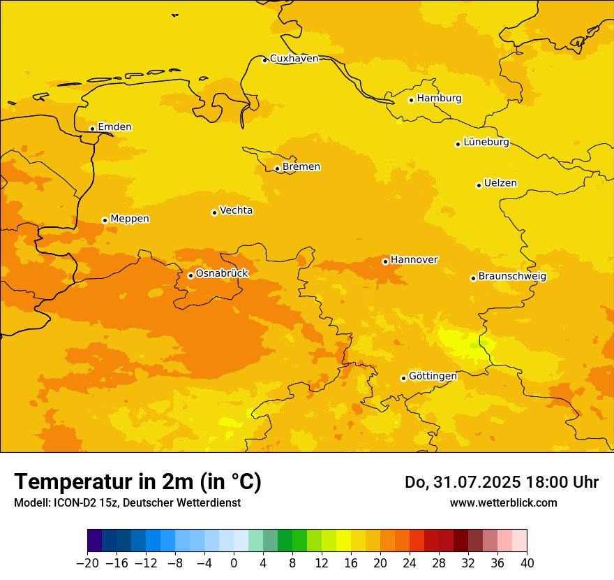 Modellkarten Temperatur