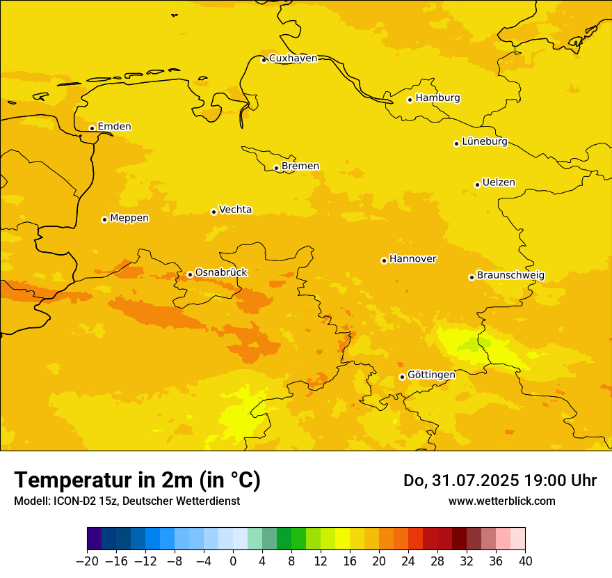 Modellkarten Temperatur