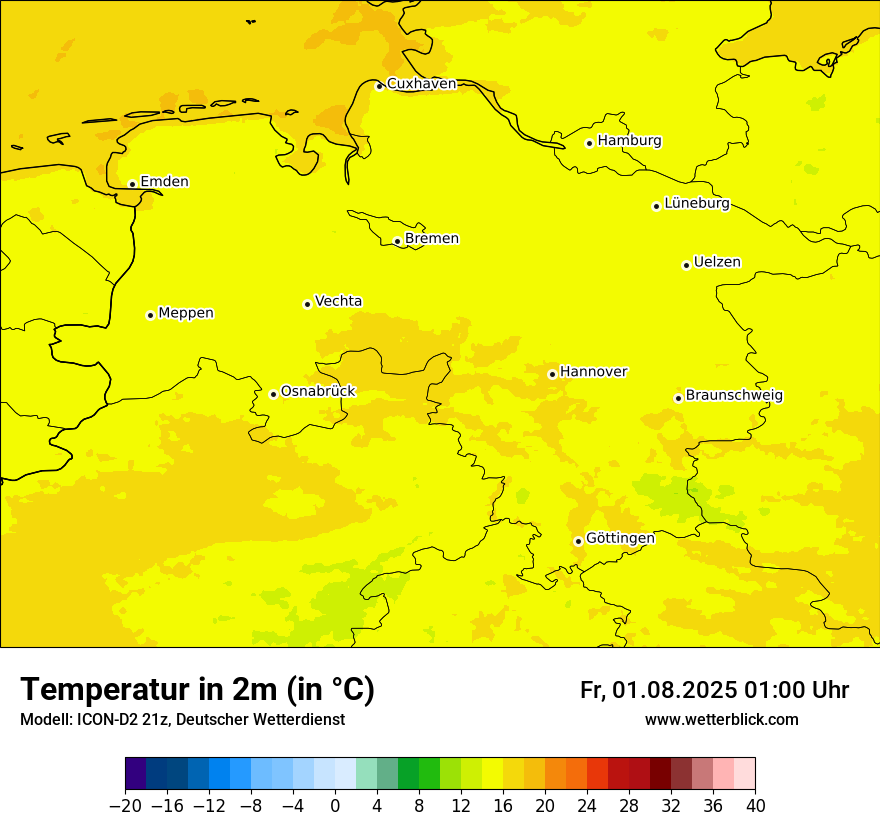 Modellkarten Temperatur