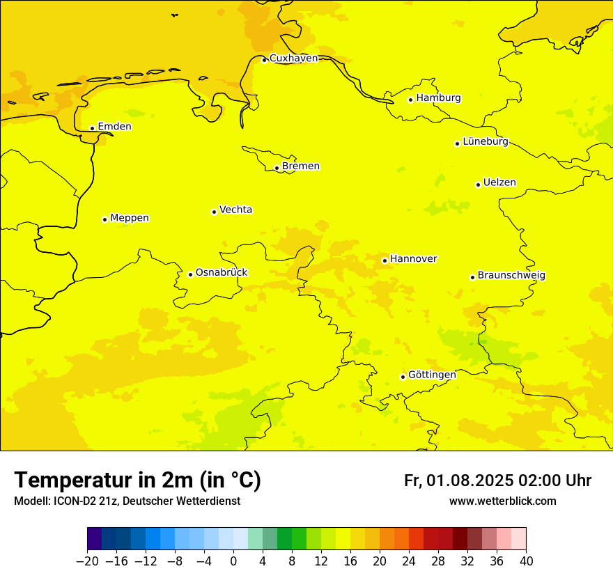 Modellkarten Temperatur